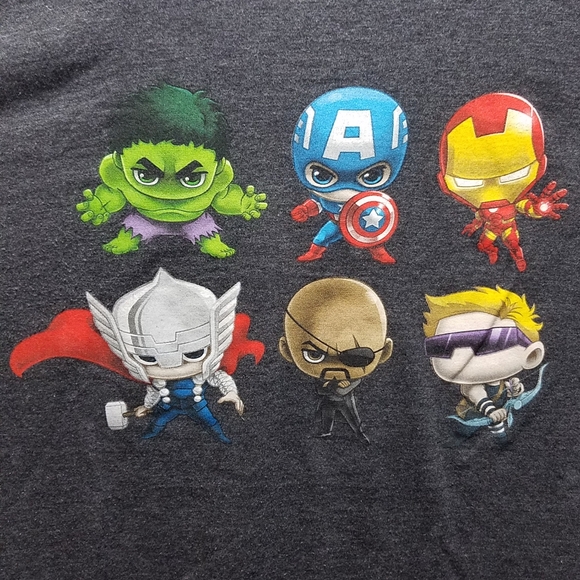 Marvel Comics Avengers Pop Heroes 2XL XXL Mens Hawkeye Nick Fury Graphic T-Shirt - Picture 1 of 6